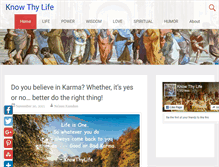 Tablet Screenshot of knowthylife.com